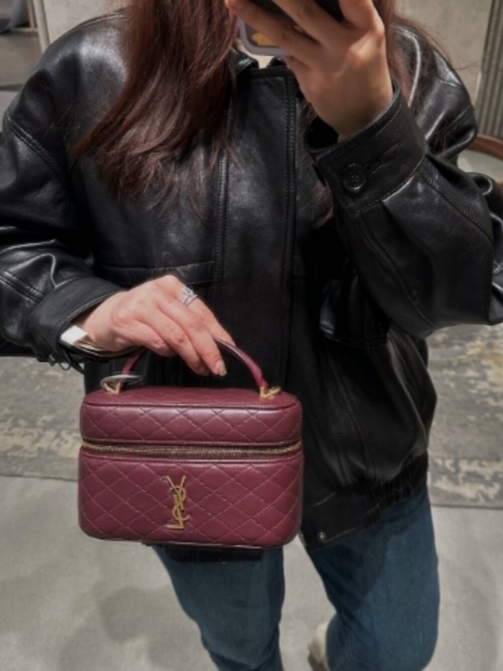 Saint Laurent GABY Vanity Bag -Rouge cabernet
